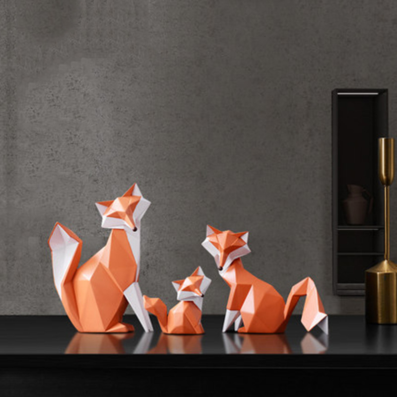 Creative modern minimalist geometric fox resin