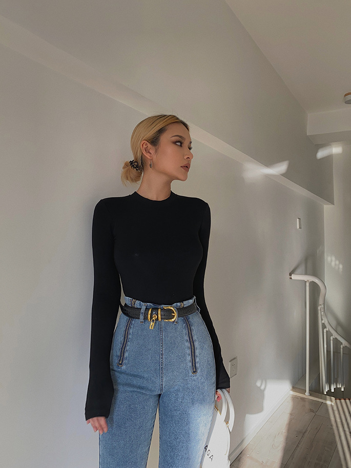 High Quality Stretch Ins Sexy Slim Skinny Bottoming Shirt