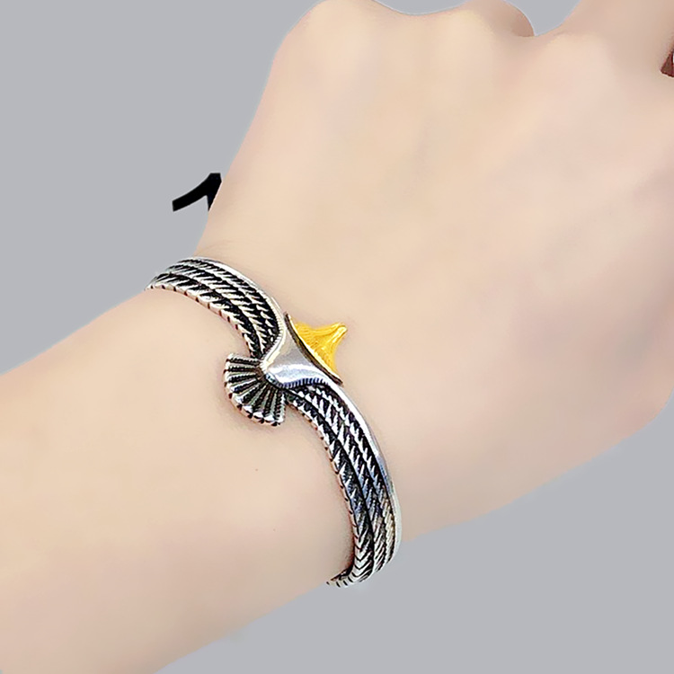 Men And Women Creative Old Feather Open Bracelet