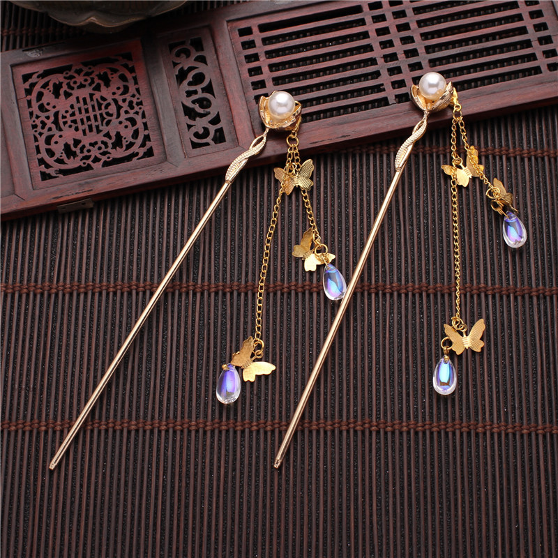 Title 1, Falling Beads Tassel Hairpin Pan Head