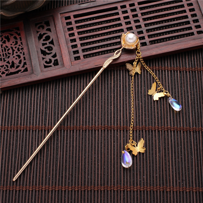 Title 4, Falling Beads Tassel Hairpin Pan Head