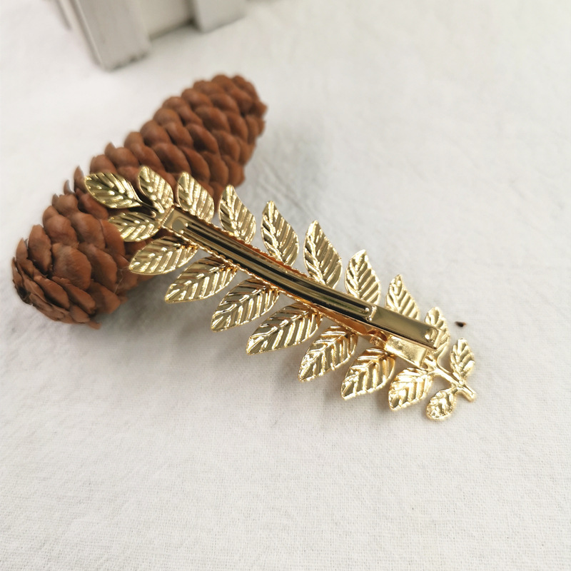 European And American Personality Retro Leaf Hairpin Elastic Ponytail Clip