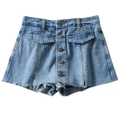 Summer Skirt High Waist a line All in One Skirt Pants and Shorts Blue - Shop at LoveMi