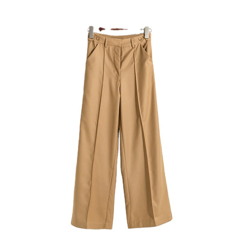 Autumn and Winter Women's Small Suit Jacket Knit Sweater Wide Leg Pants Suit