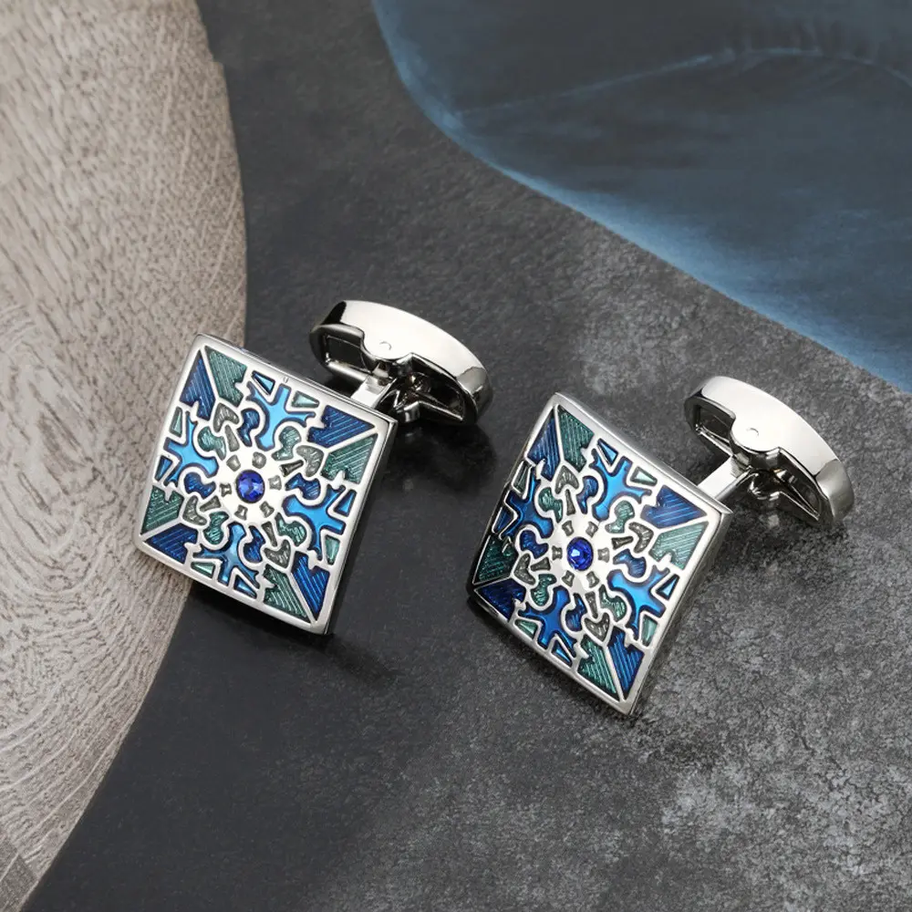 Men's Metal French Suit Cufflinks Silver Business Wedding