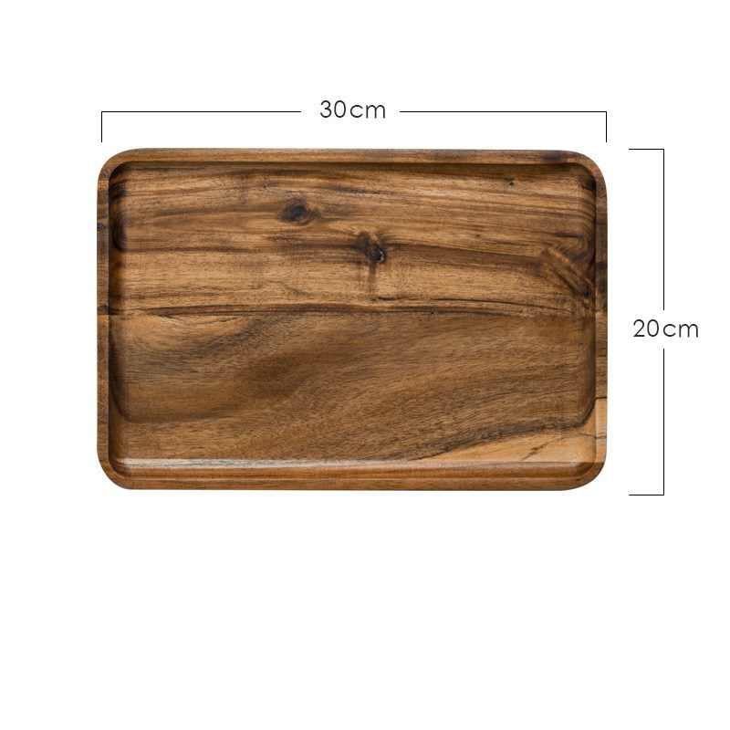 Rectangular wooden tray round japanese tea tray