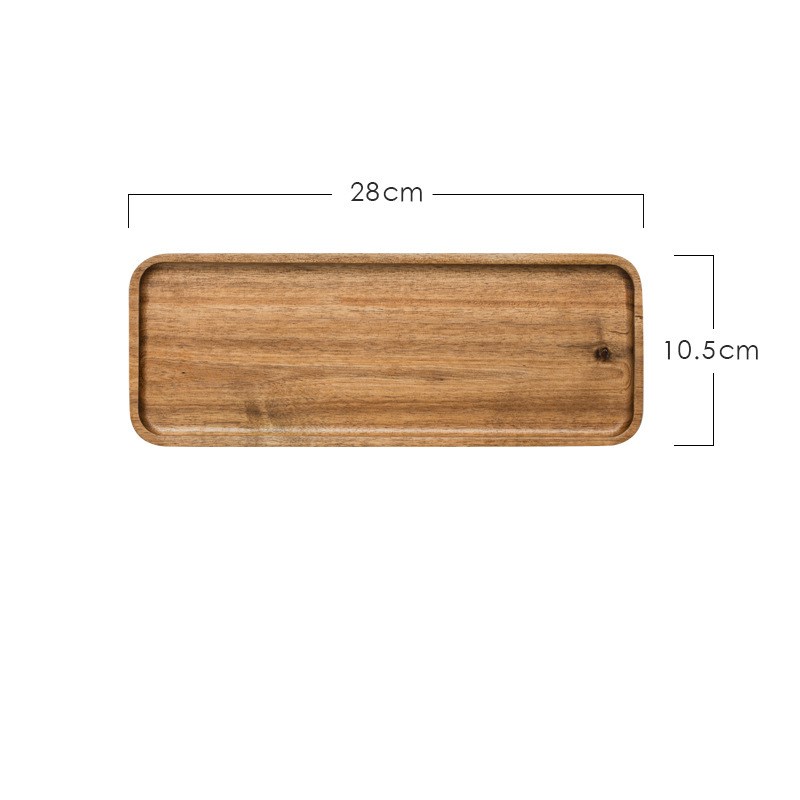 Rectangular wooden tray round japanese tea tray