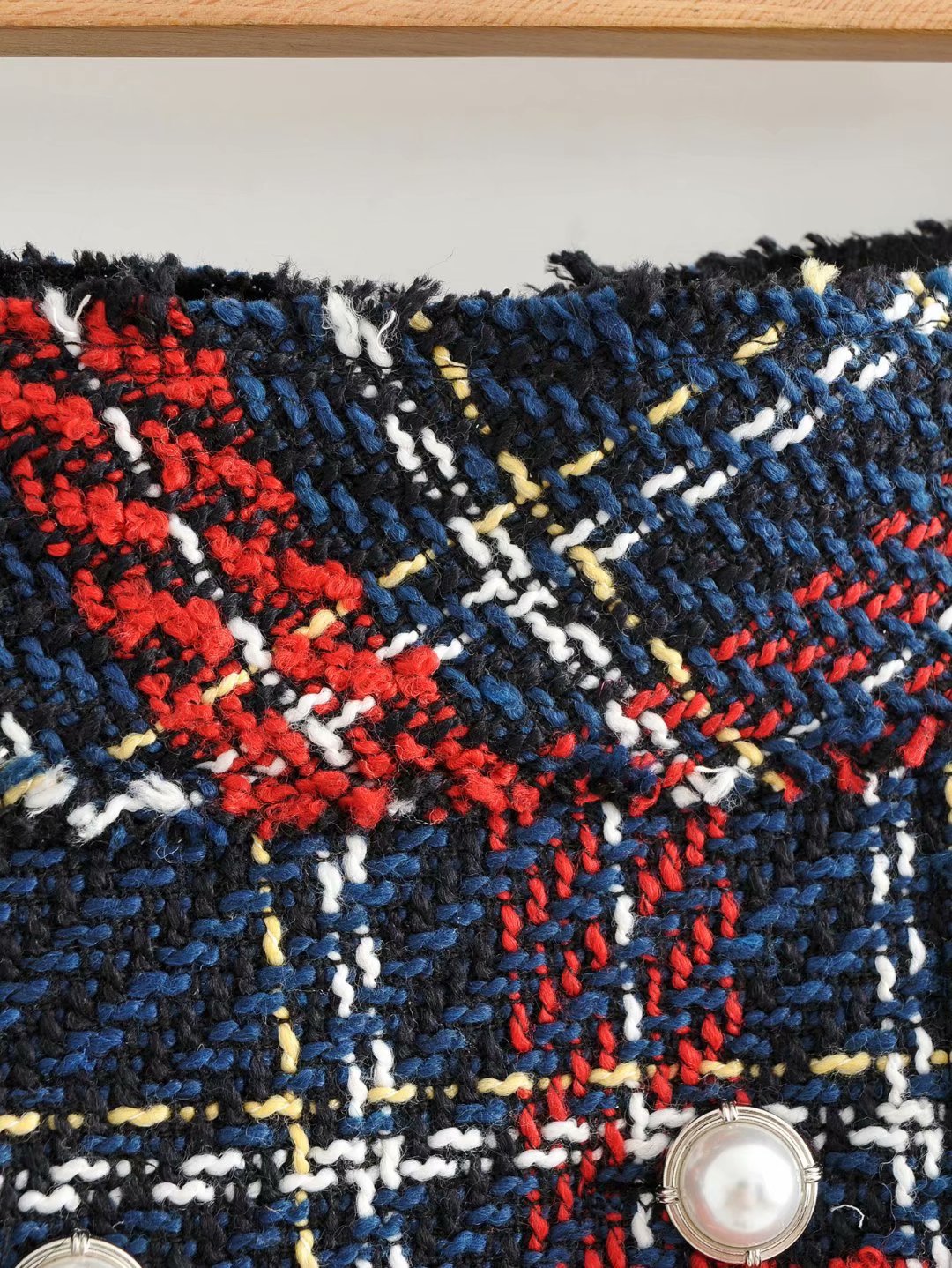 High Waist Slim Double-Breasted Tweed Skirt