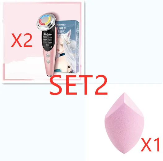 Household Facial Massage Importer With Double sided Oblique Cut Puff Set Set2 - Shop at LoveMi