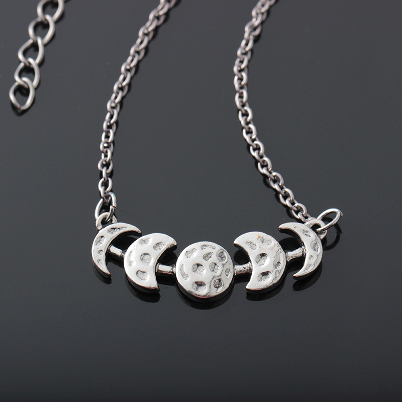 Retro Simple Lunar Eclipse Alloy Pendant Necklace