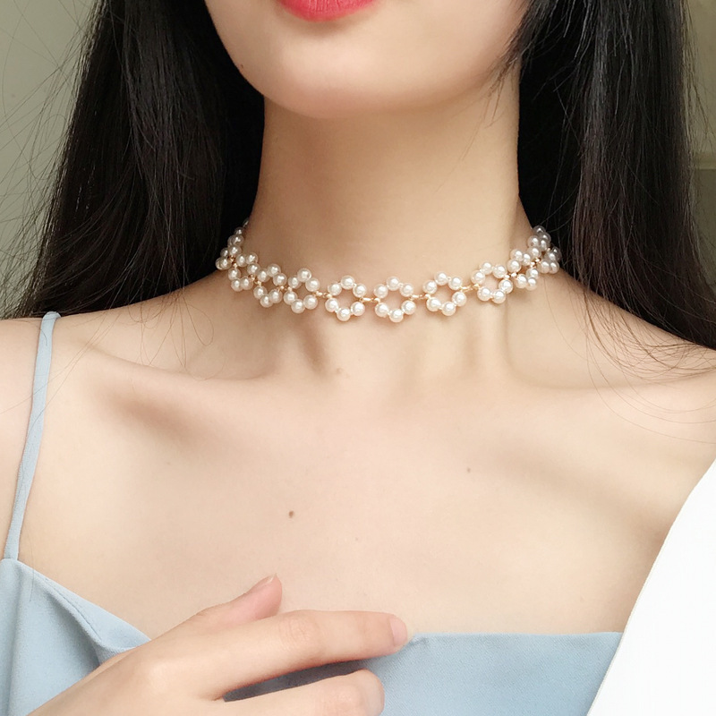 Pearl Clavicle Chain Women's Collar Necklace Short Necklace Neckband