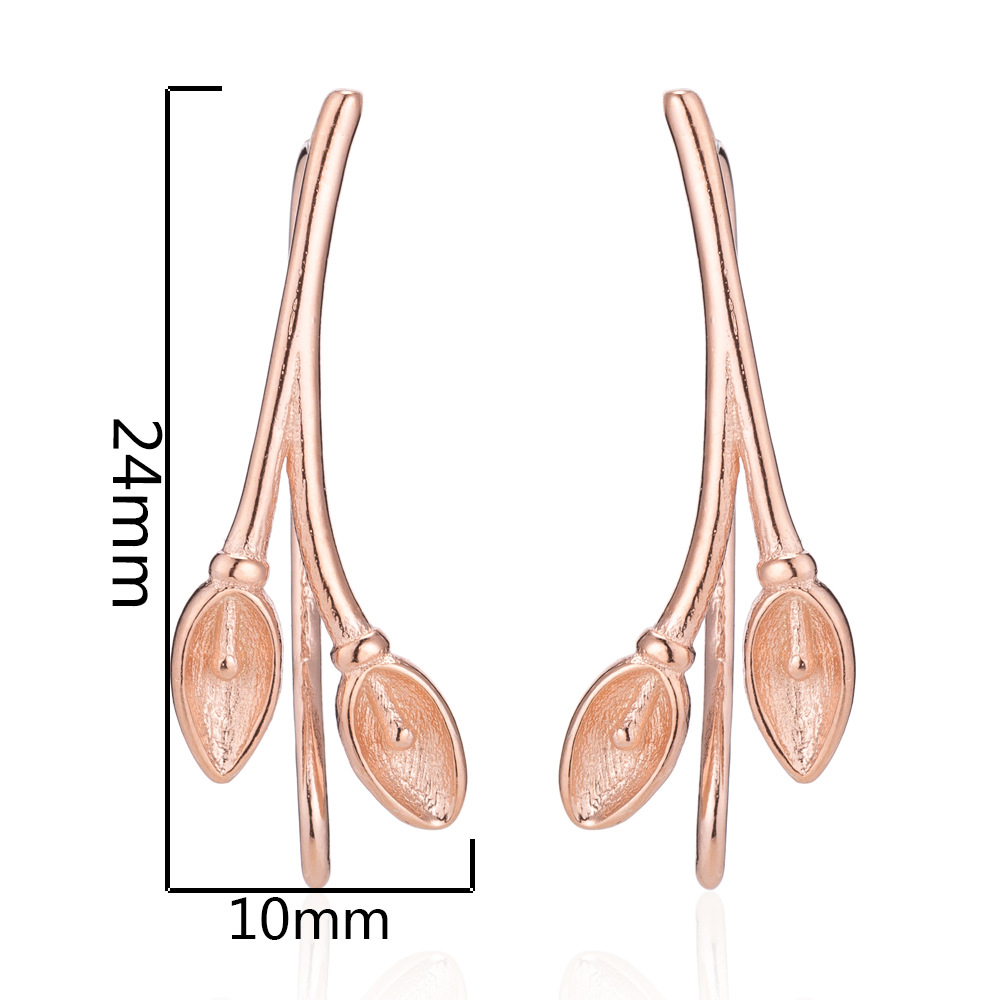 Fashion Flower Bud Earrings Flower Bone Ear Clip