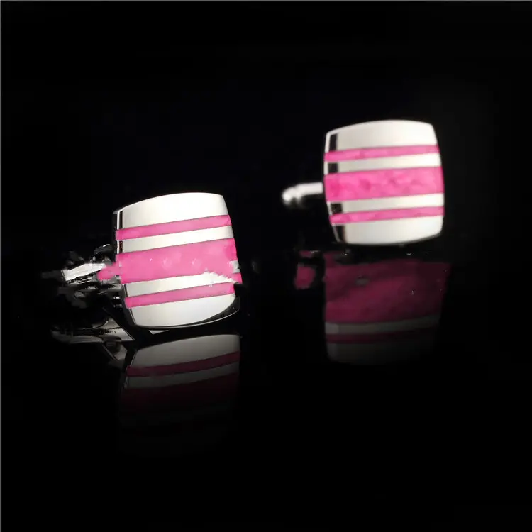 French Shirt Cufflinks Striped Enamel