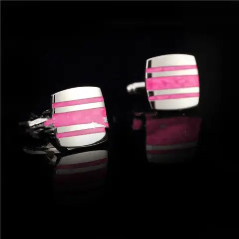 French Shirt Cufflinks Striped Enamel