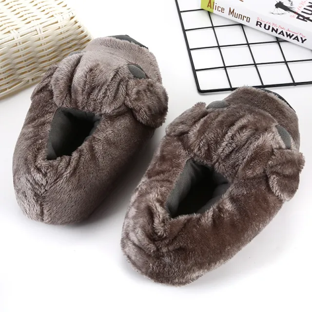 Home Warm Animal Cotton Shoes All inclusive With Cartoon Wool Slippers Grey - Shop at LoveMi