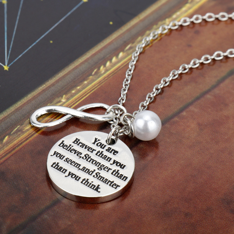 Simple White Fashion Pearl Pendant Stainless Steel Necklace