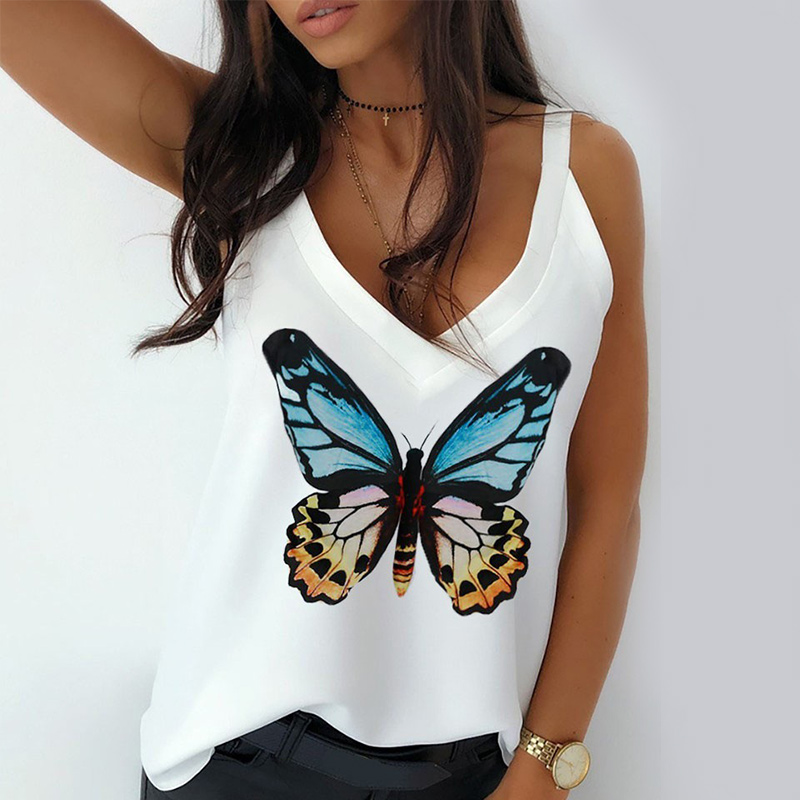 European And American Summer Lip Print Camisole Halter Women