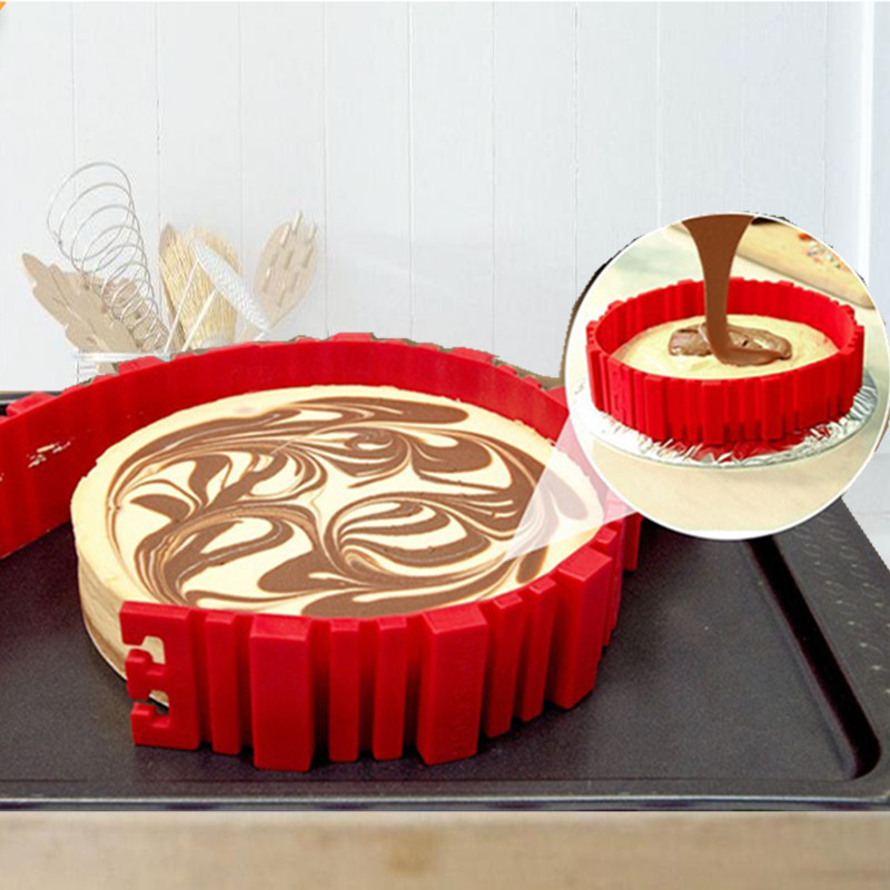 Title 2, Red Silicone Cake Mold Four-Piece Baking Mold