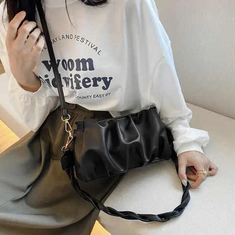 Trendy Double Strap Shoulder Bags for Women PU Leather