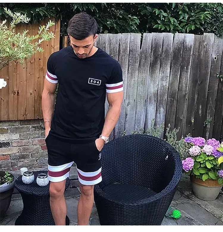 Summer New Muscle Brothers Sports T-shirt Men's Round Neck