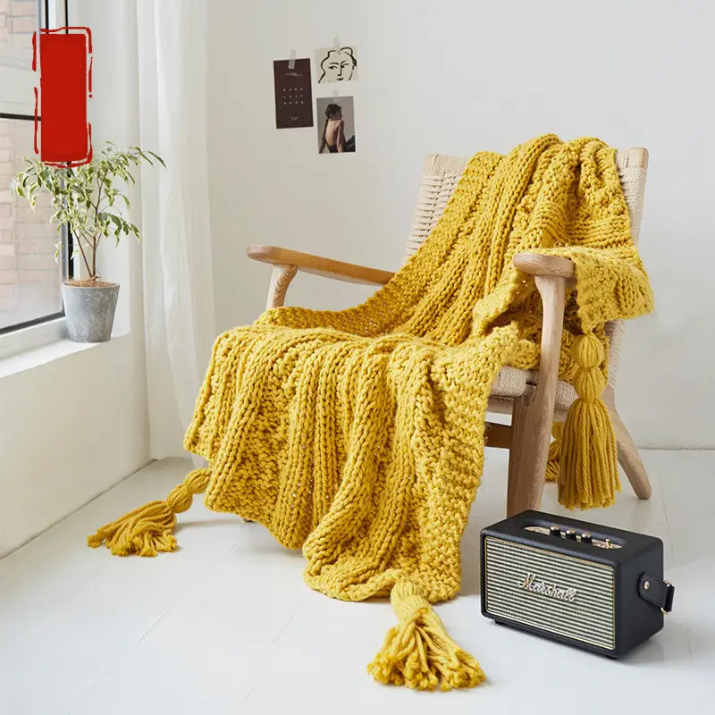 Knitted Thread Blanket Photo Props Sofa Cover Blanket