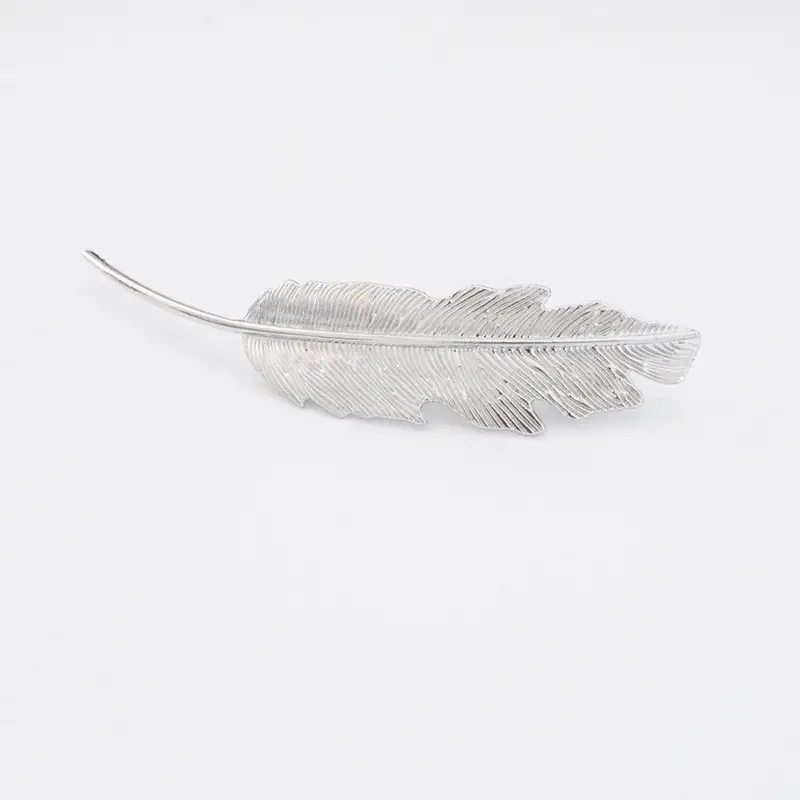 Feather Hairpin Antique Clip Headdress Back Head Hairpin Bangs Elegant Retro Leaves