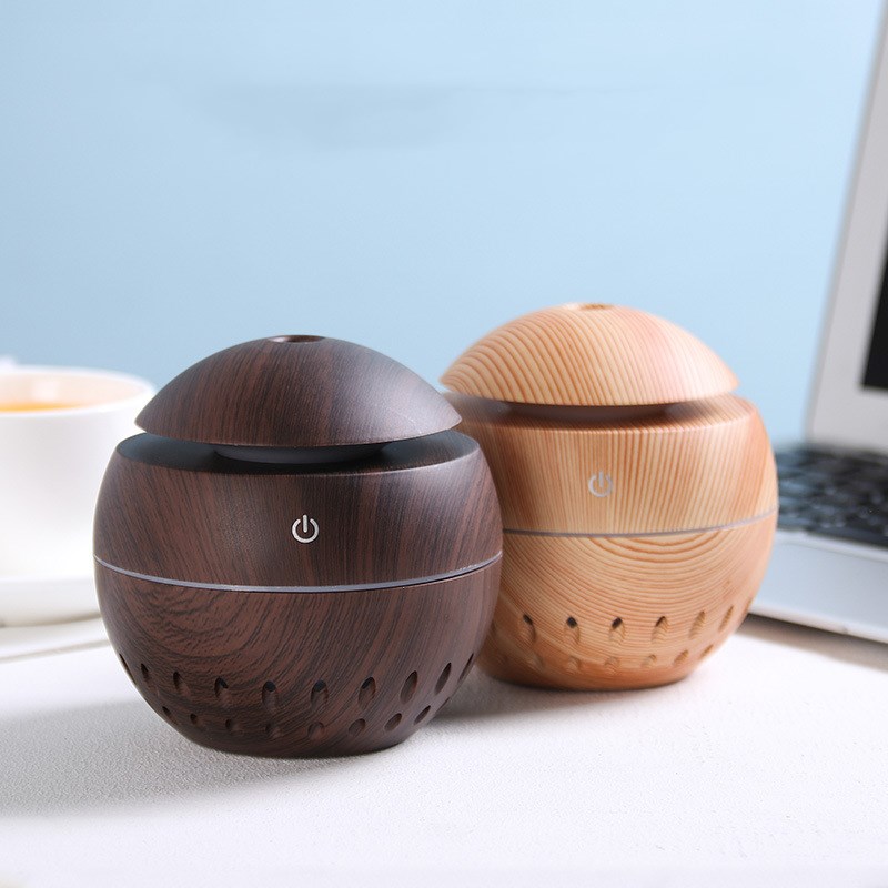 Wood Grain Humidifier USB Colorful Night Light Car