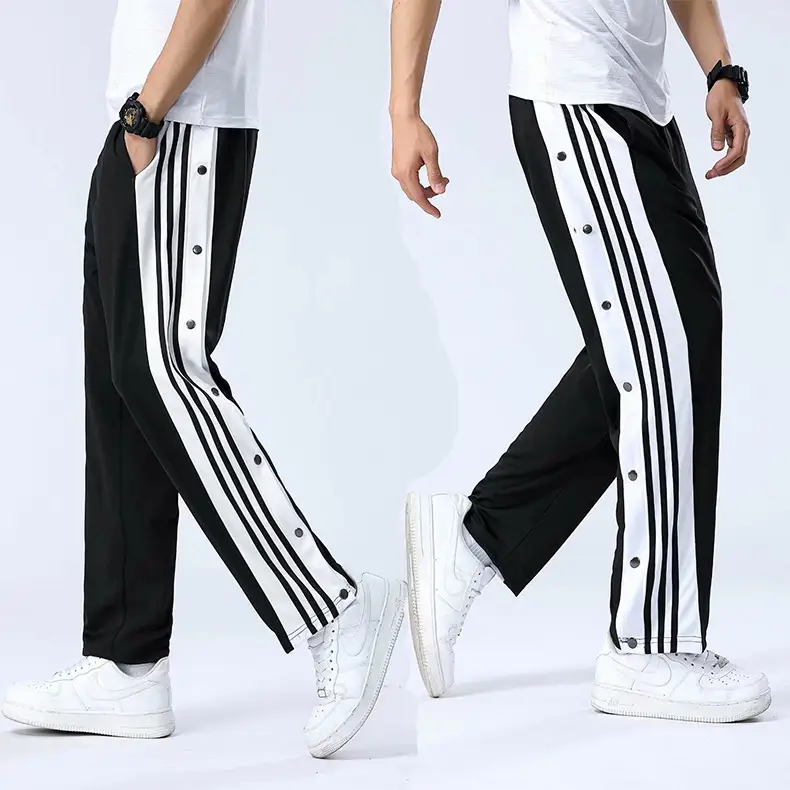 Three-sided Casual Button Pants Loose Straight-leg Pants