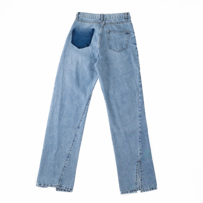 Fluorescent Lizard Skin Twisted Slit Jeans Lady