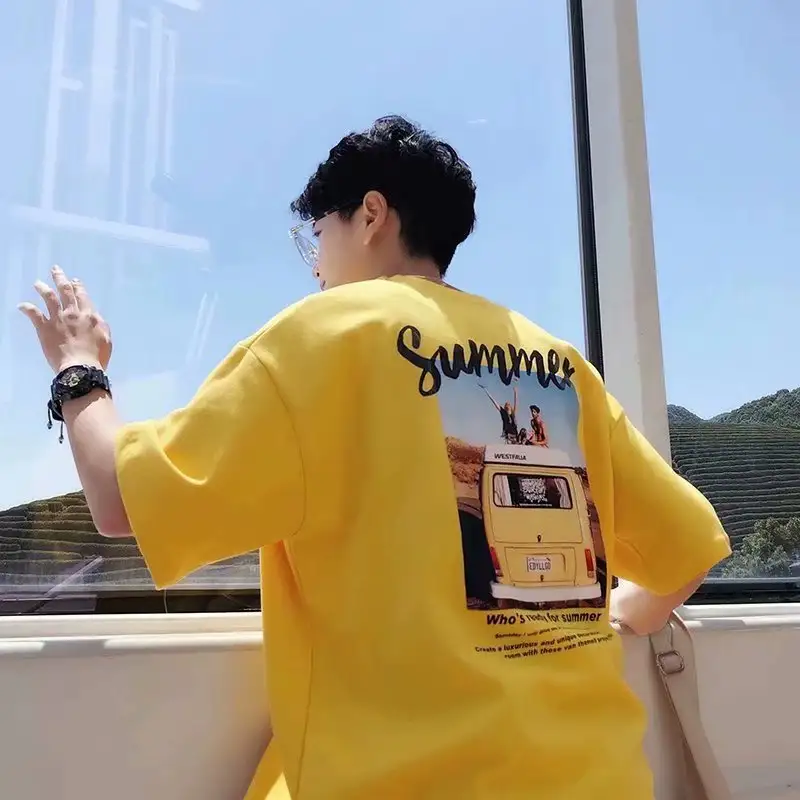 Summer Short-sleeved T-shirt Harajuku Style Clothes Korean Style Loose Five-point Sleeves