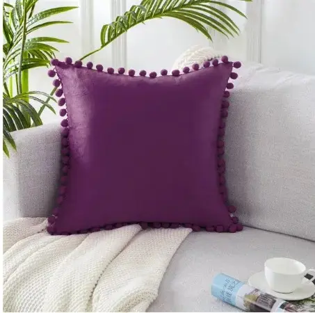Ball lace pillow velvet solid color sofa