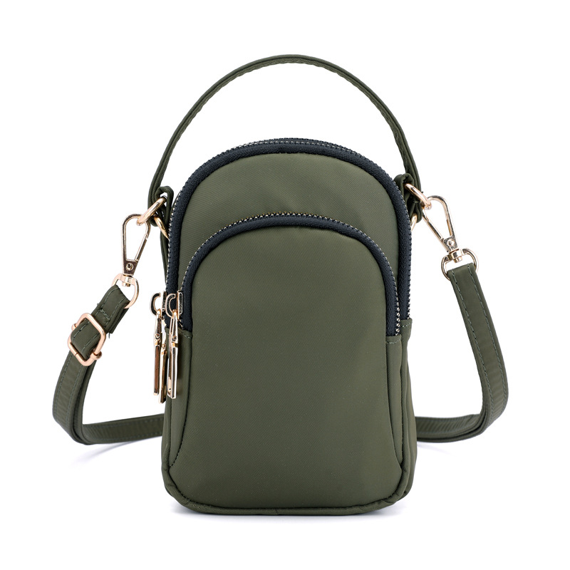 One Shoulder Portable Nylon Oxford Coin Bag Crossbody Bag Green - Shop at LoveMi