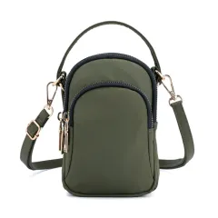 One-Shoulder Portable Nylon Oxford Coin Bag Crossbody Bag - Green - View 1