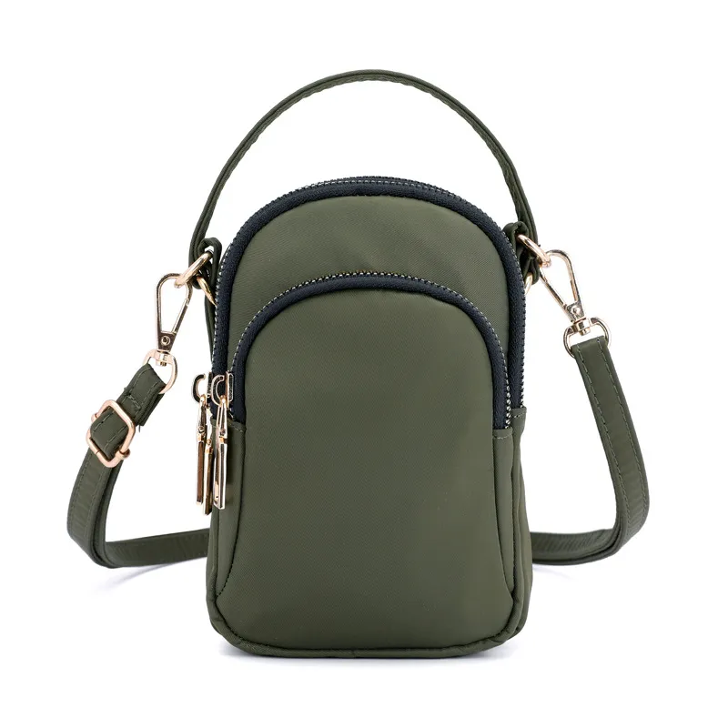 One-Shoulder Portable Nylon Oxford Coin Bag Crossbody Bag - Green