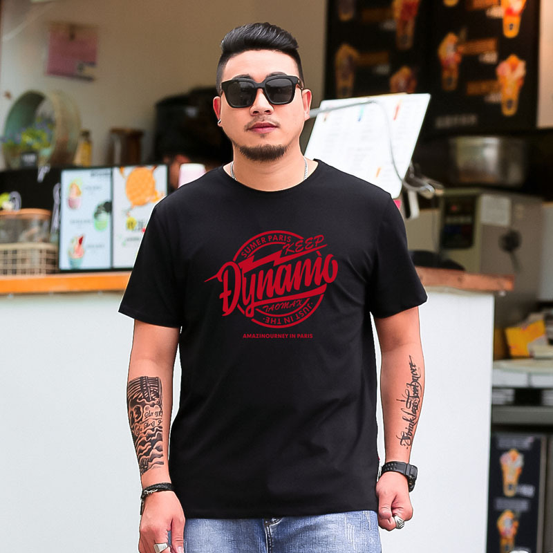 Men's Short-sleeved Large Size Loose T-shirt With Personalized Fashion Printing