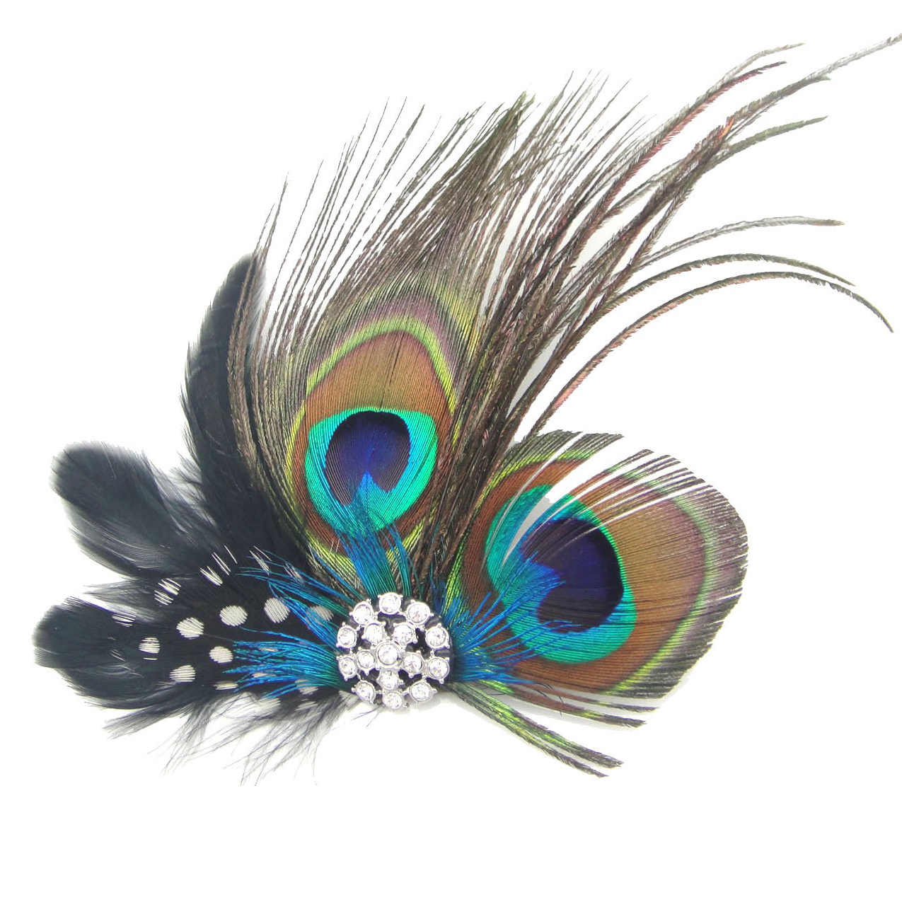 Title 5, Peacock Feather With Diamond Hairpin And Ball H...