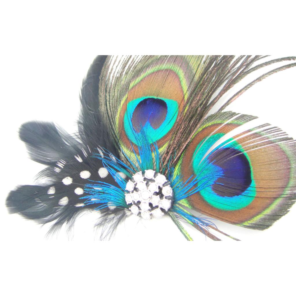 Title 2, Peacock Feather With Diamond Hairpin And Ball H...