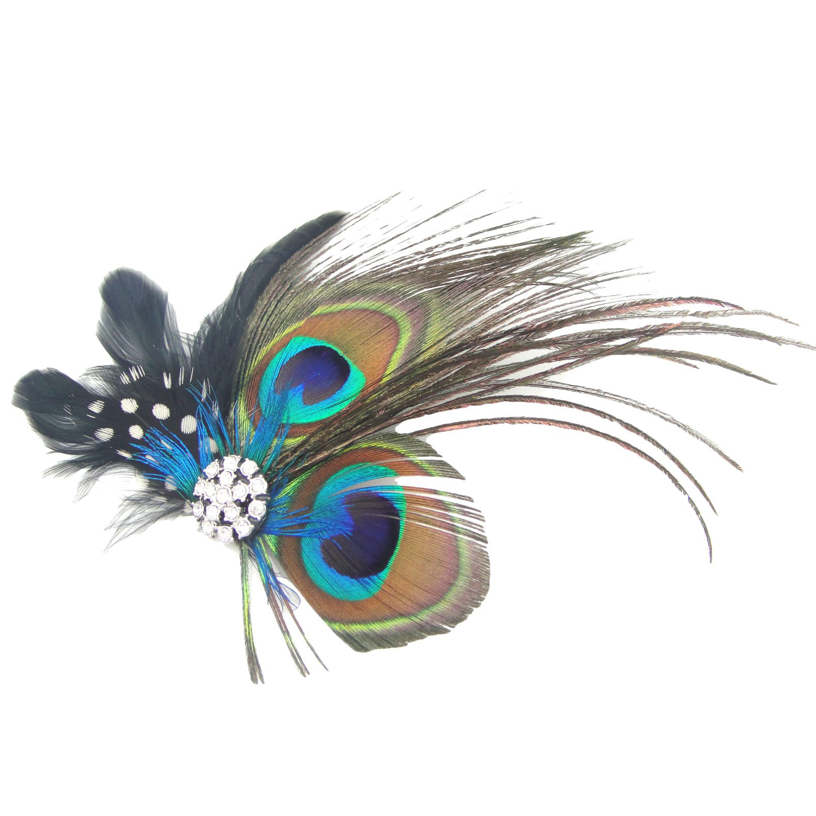 Title 3, Peacock Feather With Diamond Hairpin And Ball H...