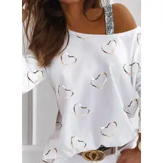 Women's Halter Neck Long-Sleeved Casual Top T-Shirt - White
