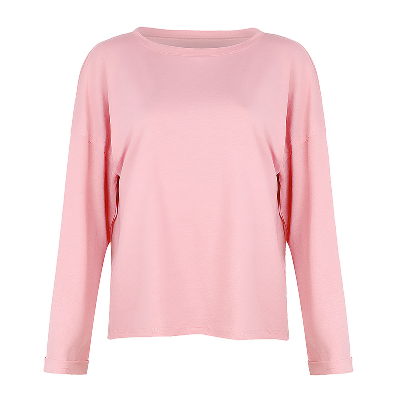 Women's Round Neck Solid Color Home Wear Casual Suit