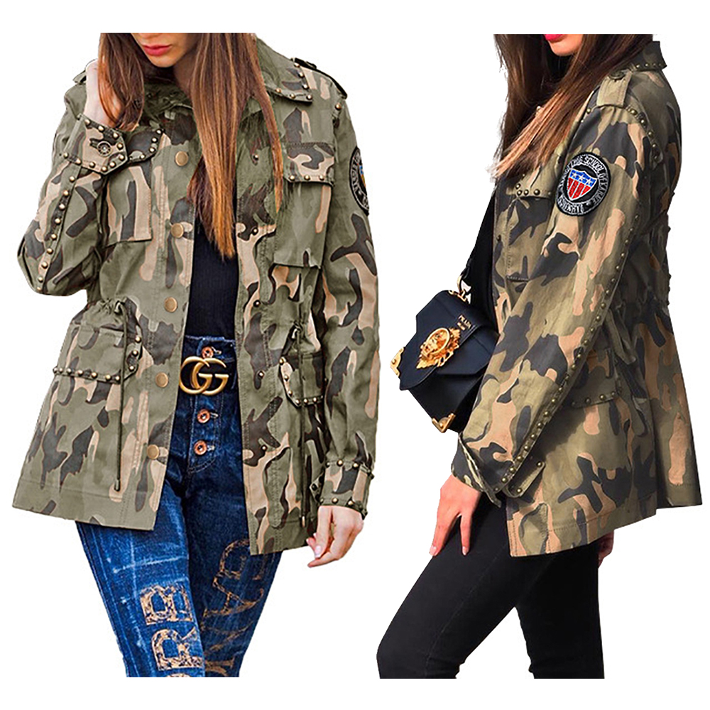 Cool Camouflage Tooling With Rivet Patch And Multi-bag Drawstring