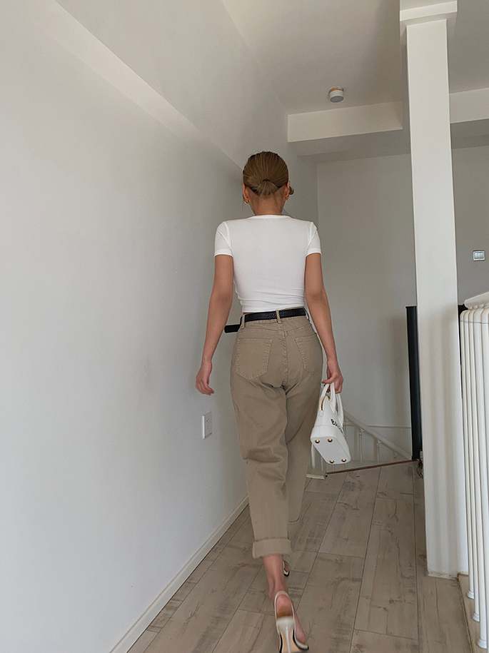 Hyuna High-Waist Stretch Jeans Women's Nine-Point All-Match