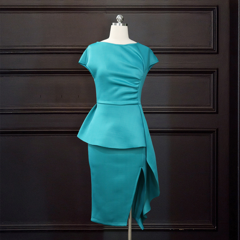 Women's Large Size Dress With Irregular Ruffles