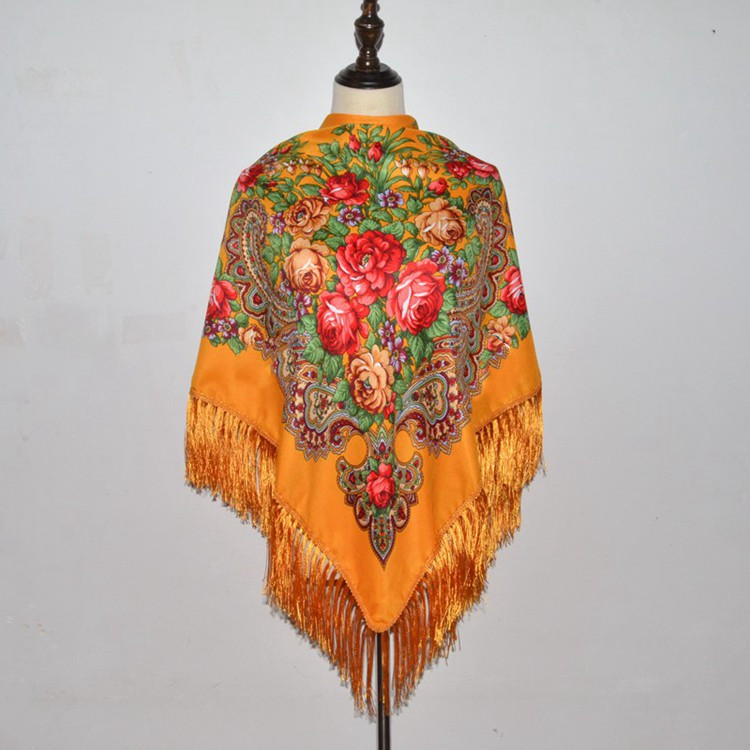 Autumn And Winter Russian Folk Style Cotton Scarf
