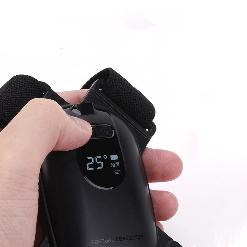 Умный корректор осанки с регулируемым углом для взрослых и детей, корректирующий тренажер для поддержки горбатой ключицы, бандаж для верхней части спины, черный