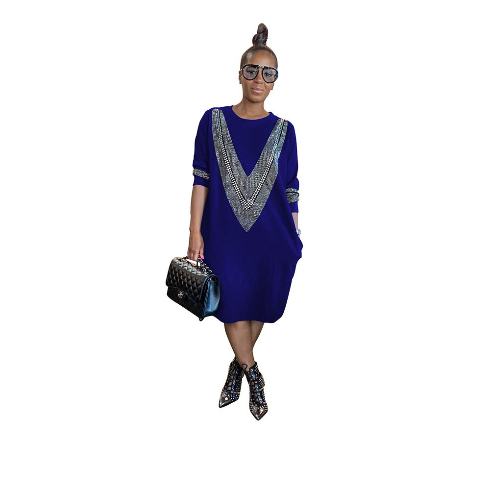 فستان كاجوال فضفاض للخريف والشتاء بدرجة حرارة دافئة