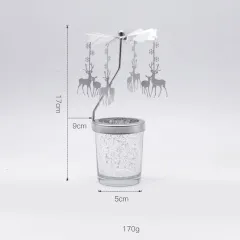 Ins European Style Walking Light Rotating Candle Holder - Silver Deer J - View 1