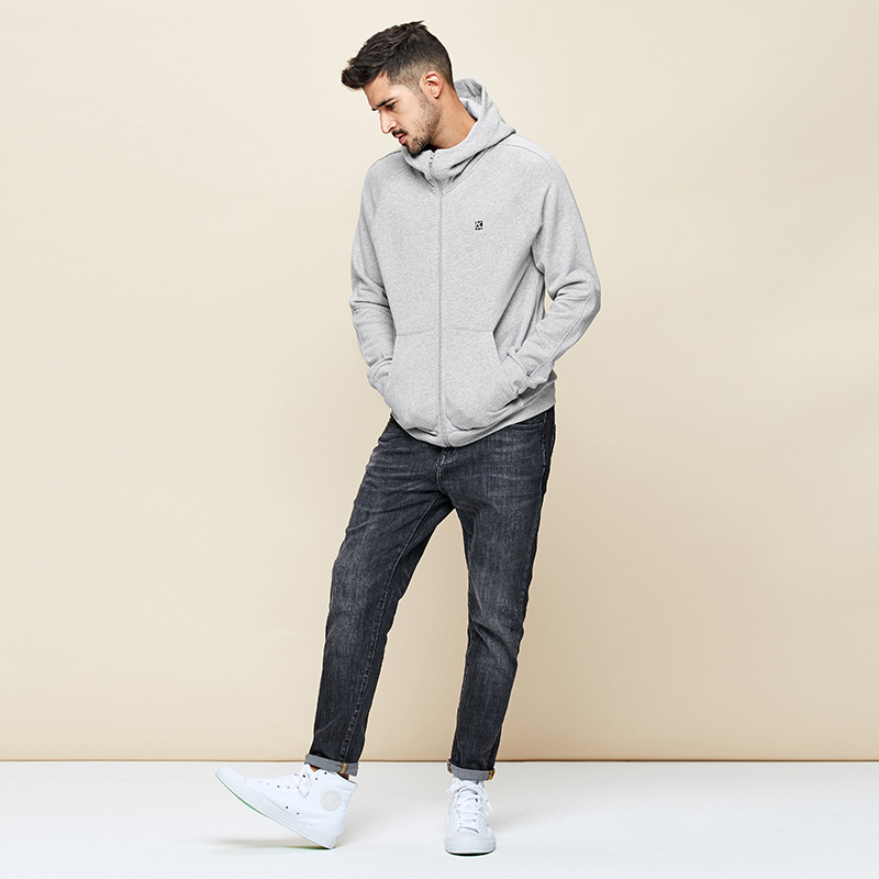 Title 1, Mens Simple Solid Color Sports Casual Hooded J...