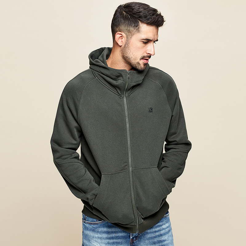 Title 4, Mens Simple Solid Color Sports Casual Hooded J...