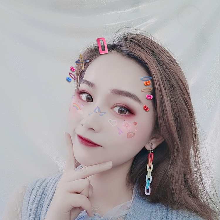 Винтажная акриловая пластиковая цепочка с радужной пряжкой